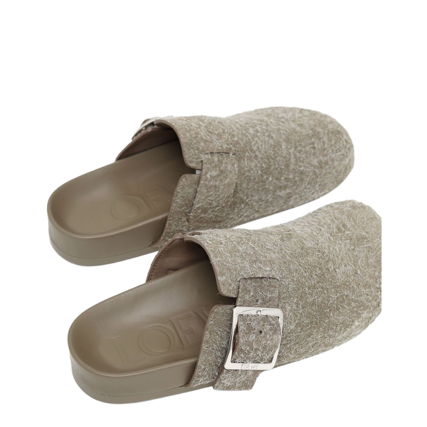 Ease Buckle Mule in Brushed Suede Green