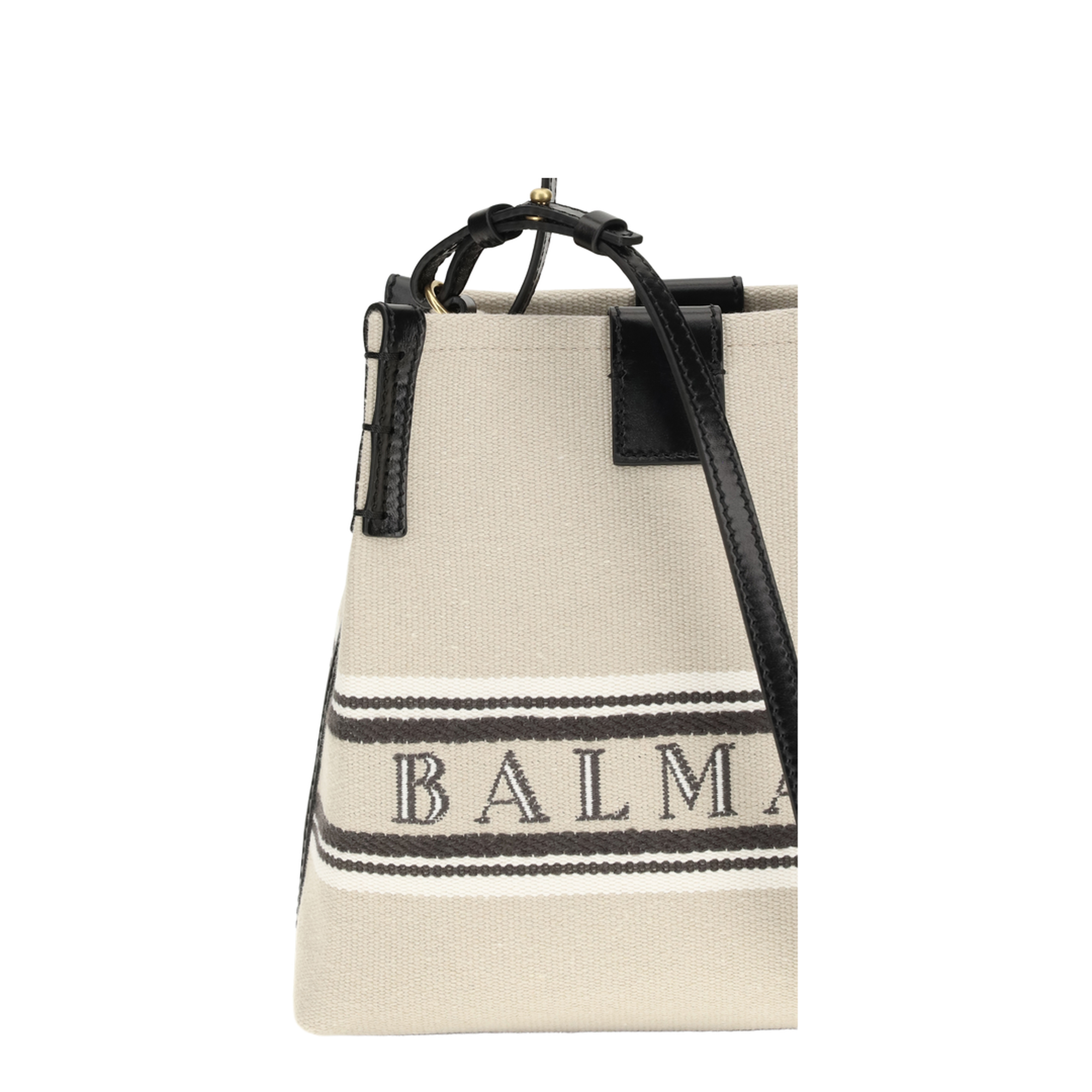 MAYFEYR - Balmain - Release Bucket Bag In Canvas And Leather - GN1CA032TJBR