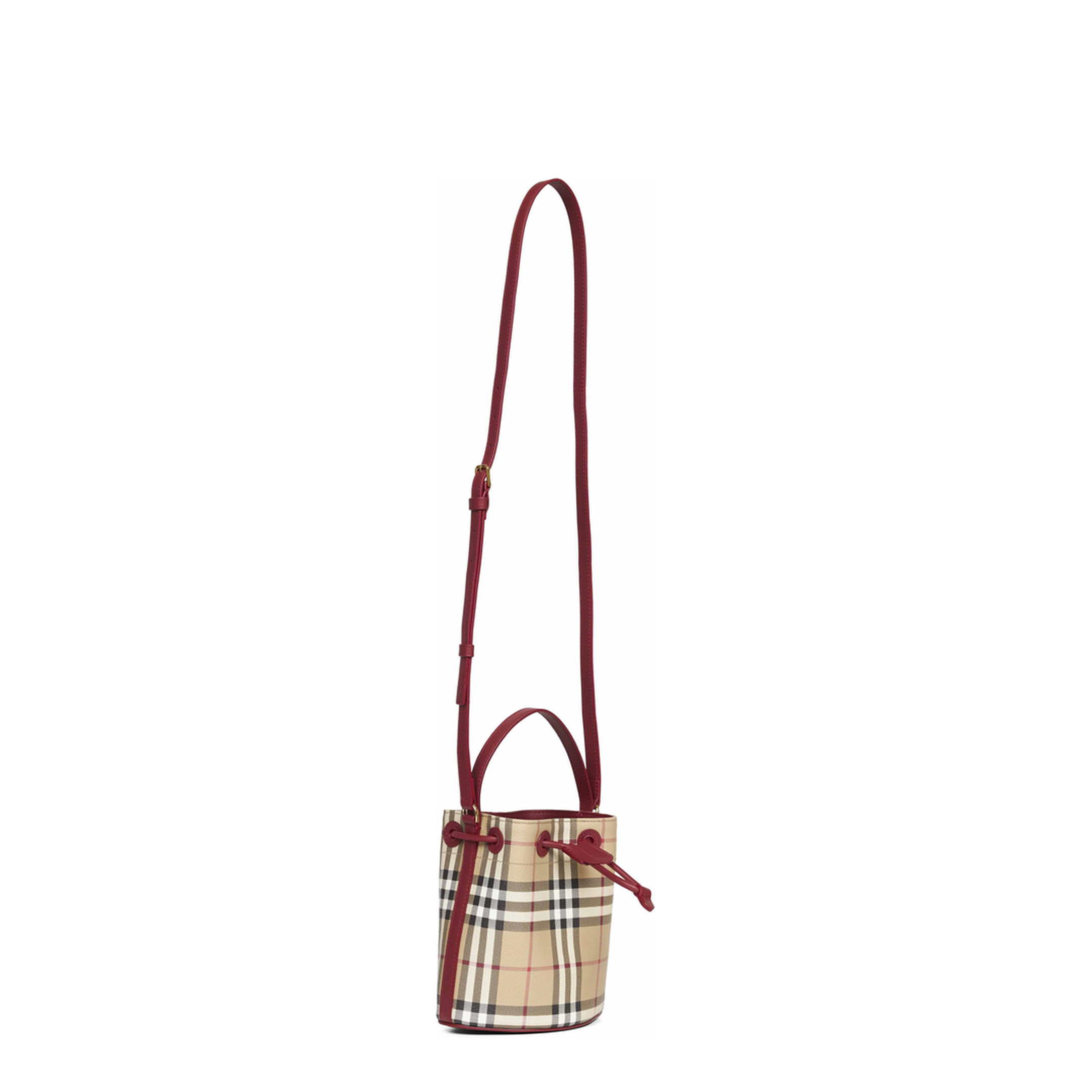 Check Mini Bucket Bag - Archive Beige