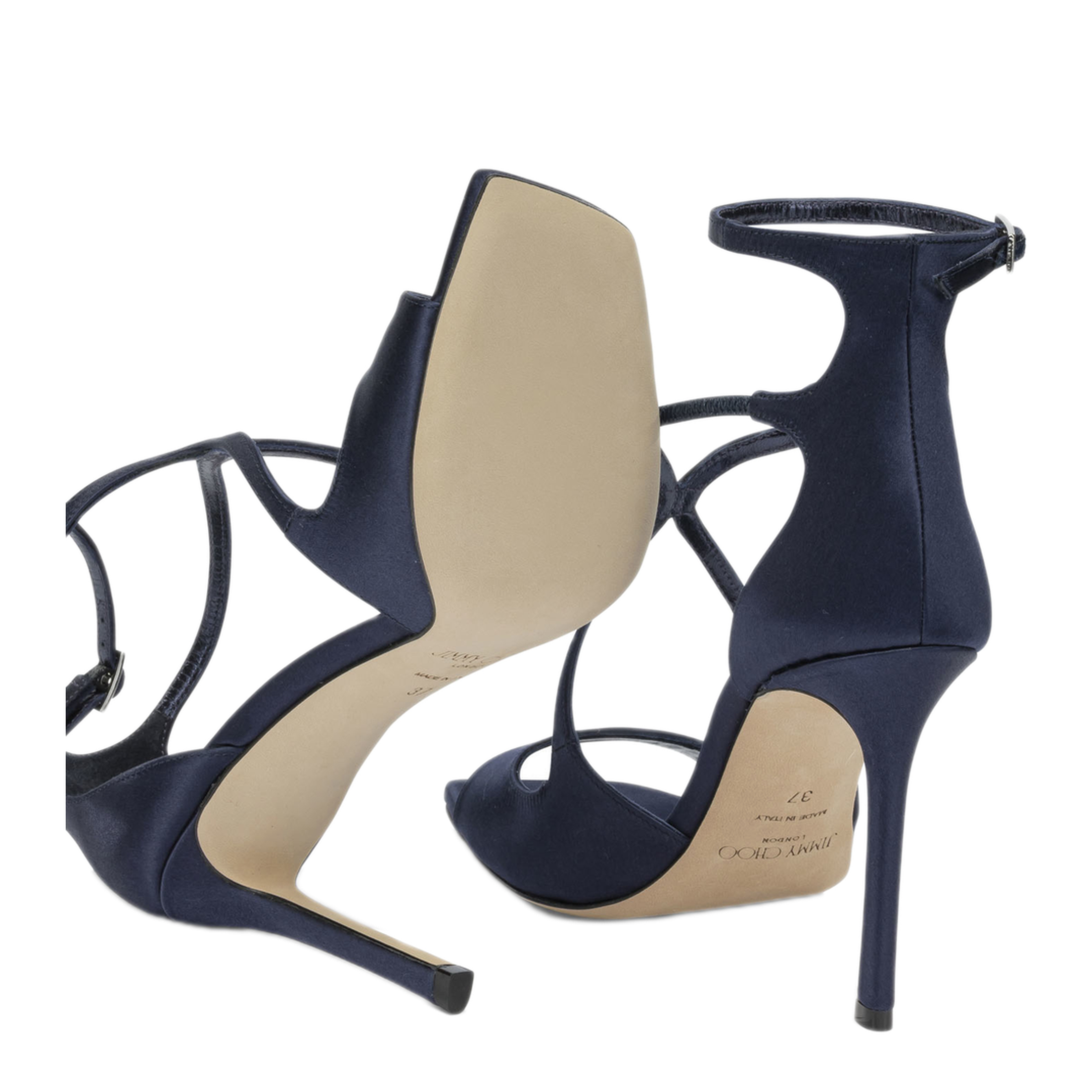 MAYFEYR - Jimmy Choo - Azia 95Mm Heeled Sandals - AZIA95SATMARINE