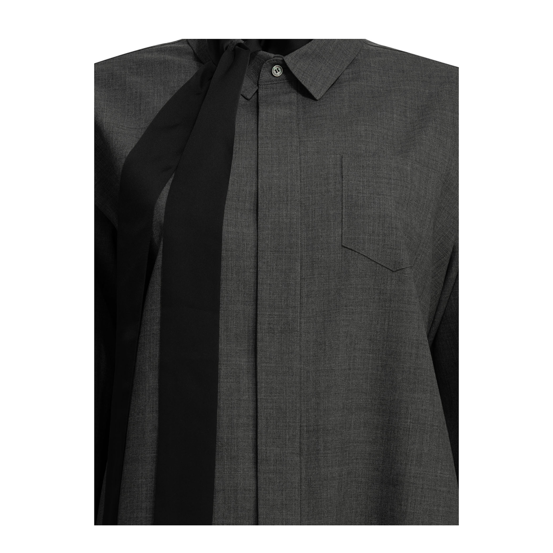 MAYFEYR - Sacai - Short Wool Shirtdress - 2608566301