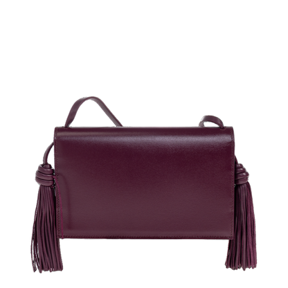 Leather Crossbody Bag with Side Tassels