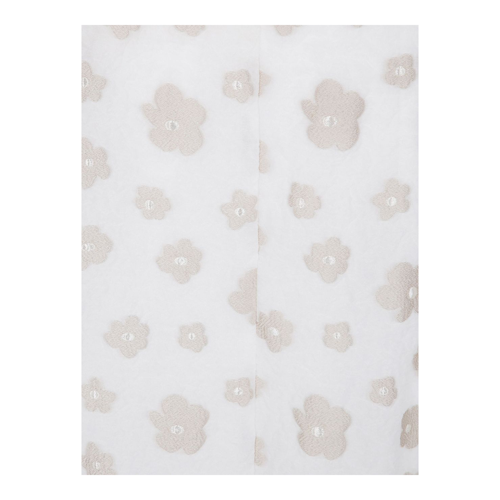 White Slip-On Style Skirt with Floral Motif