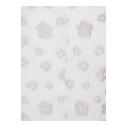 White Slip-On Style Skirt with Floral Motif