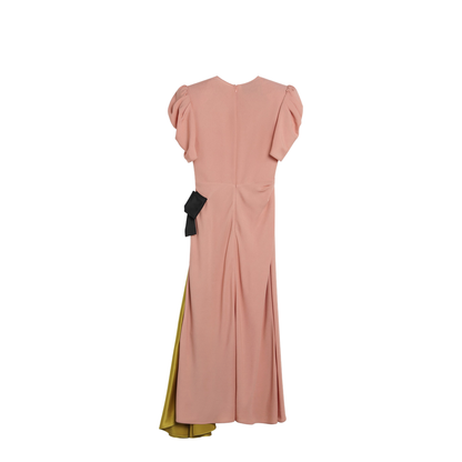 MAYFEYR - Valentino - Pink Midi Dress With Maxi Bow - 8B0VAK679W54HN