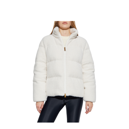 White Ivory Mornas Short Down Jacket