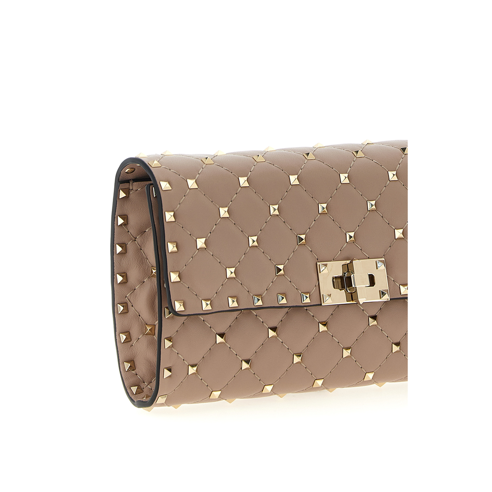 Rockstud Spike Nappa Leather Crossbody Clutch Bag