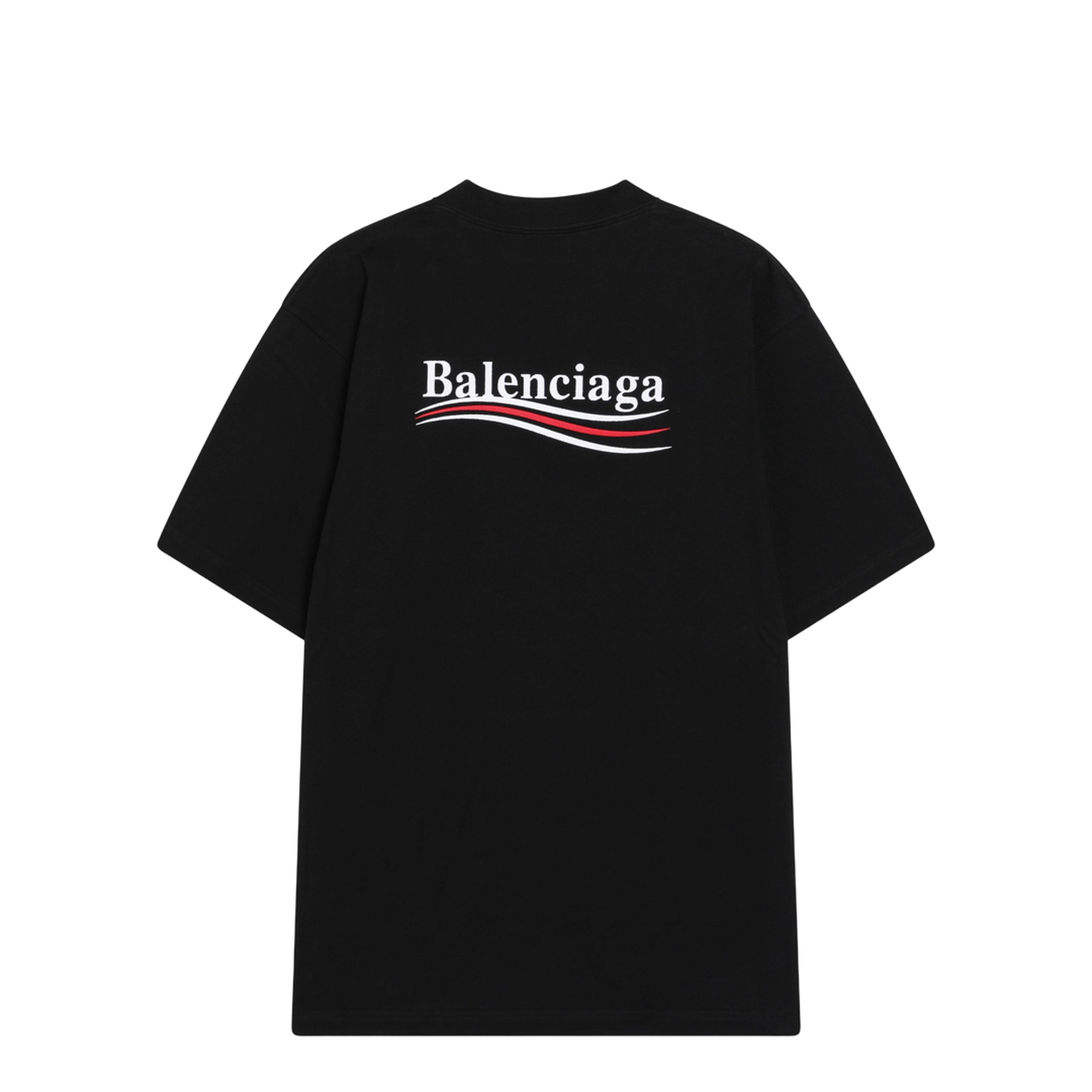 MAYFEYR - Balenciaga - Black Political Campaign Large Fit T-Shirt - 764235TKVJ11070