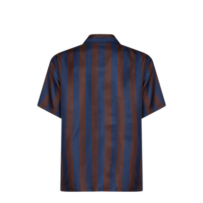 MAYFEYR - Fendi - Brown And Navy Blue Pequin Silk Shirt - FS1369AU6ZF1WXN