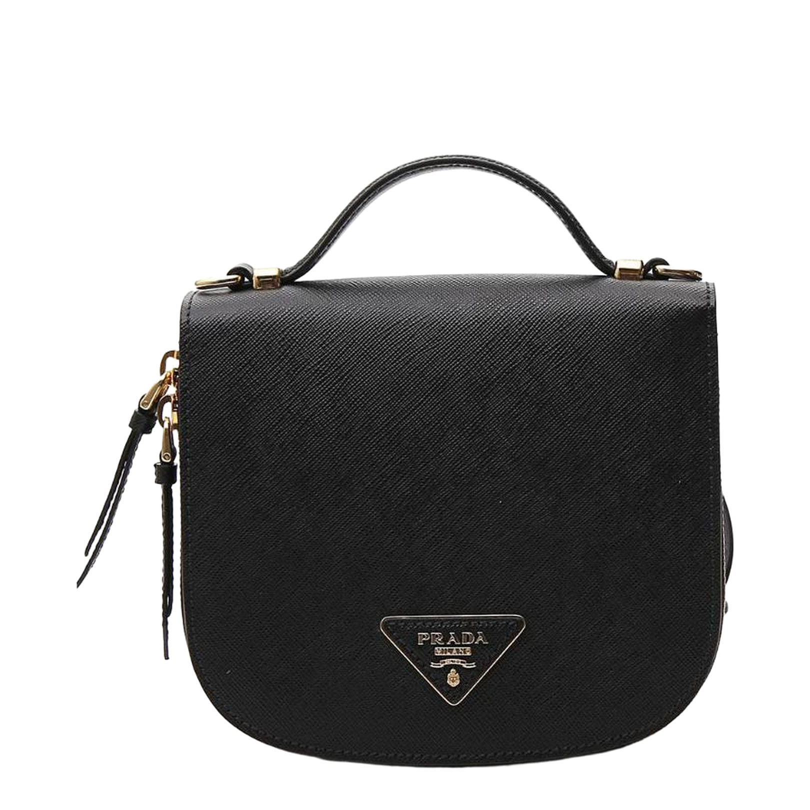 Black Nylon Dual Pouch Backpack