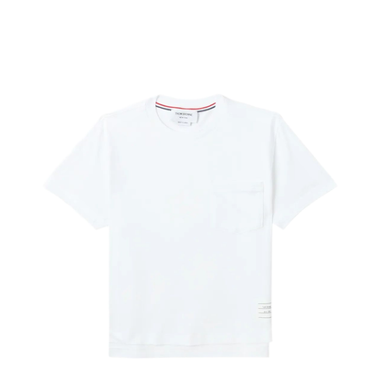 MAYFEYR - Thom Browne - Short Sleeve Boxy Fit Pocket Tee In Medium Weight Jersey - FJS123A00042100