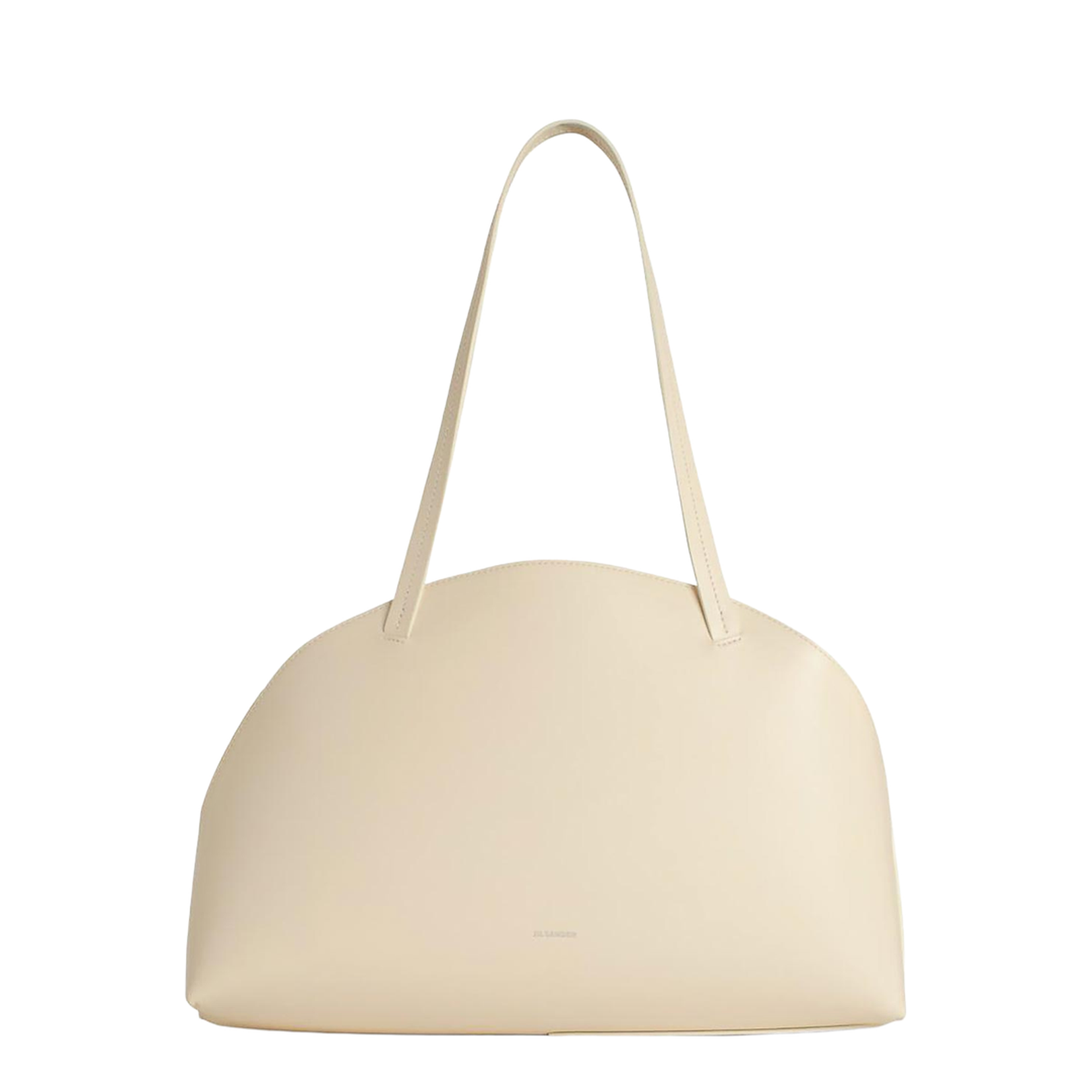 Curve Media White Leather Crossbody Bag