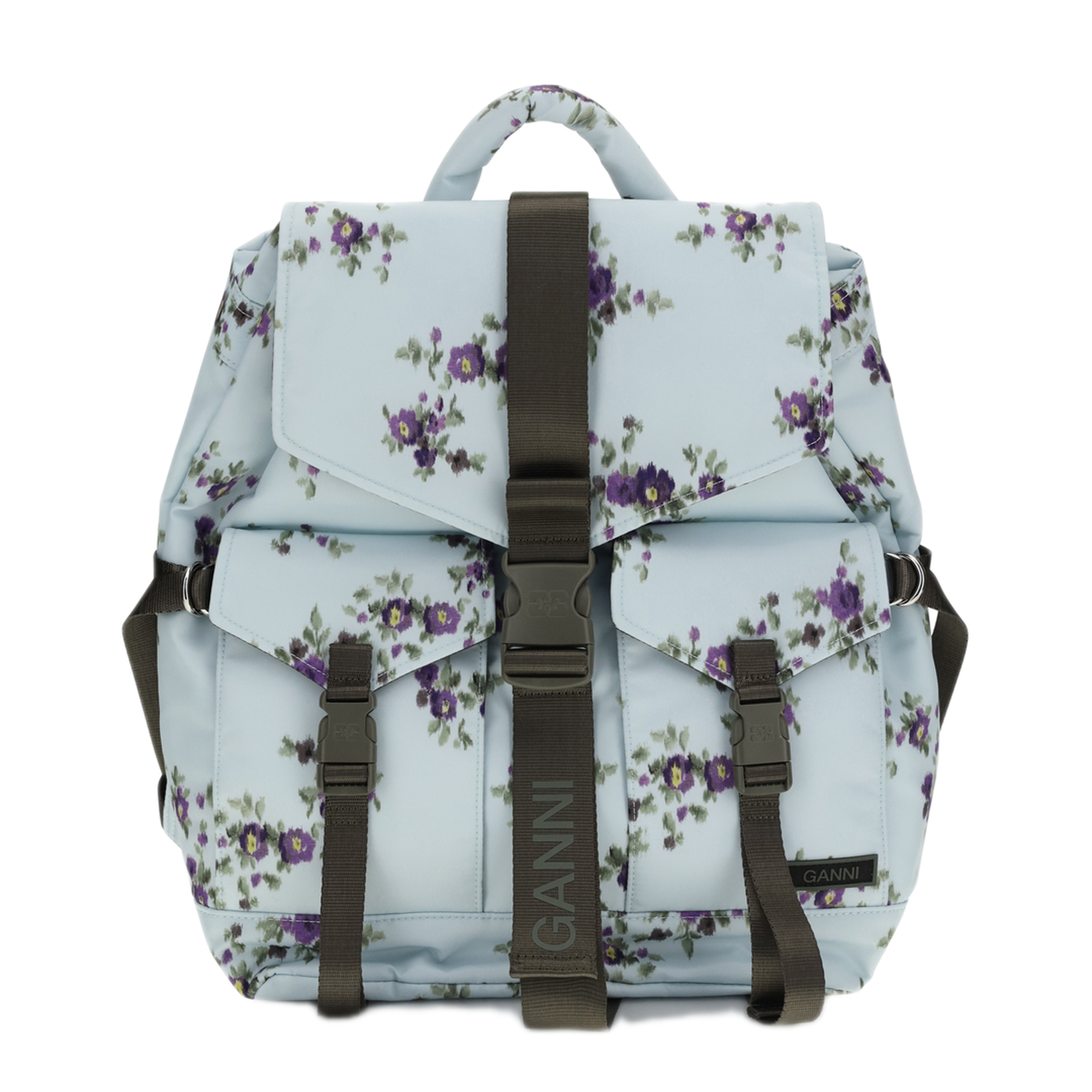 MAYFEYR - Ganni - Re-Tech Nylon Backpack With Floral Pattern - B2010027