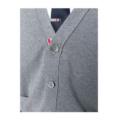 MAYFEYR - Thom Browne - 4-Bar V-Neck Cotton Cardigan - MKC171A00219035