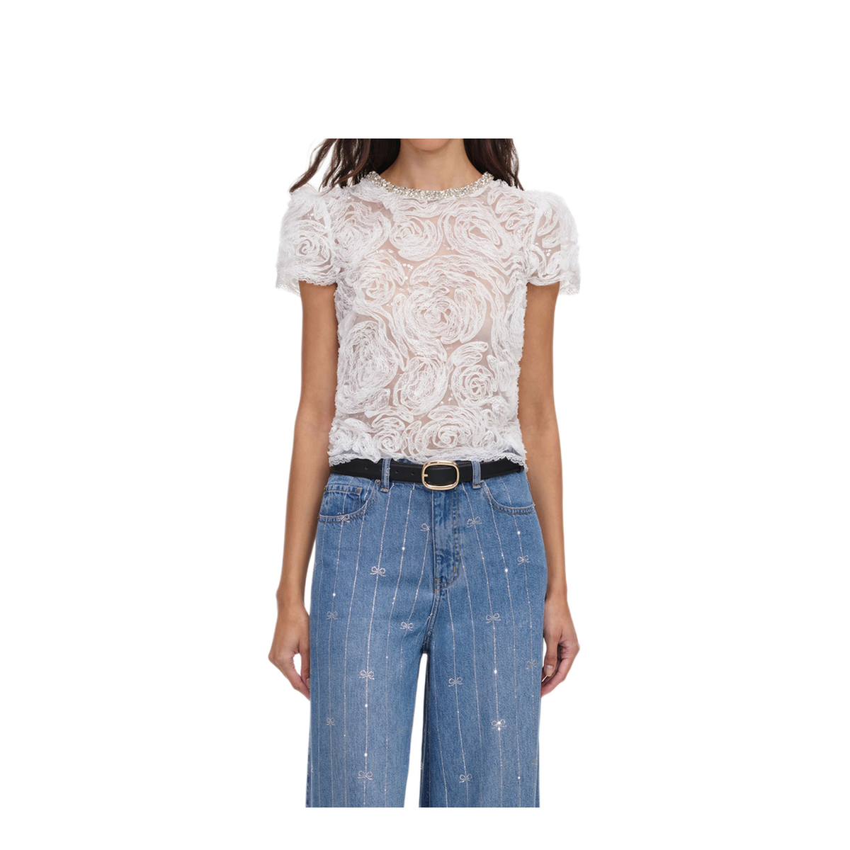MAYFEYR - Self Portrait - Jeans In Denim With Strass - PF26826PBBLBLUE