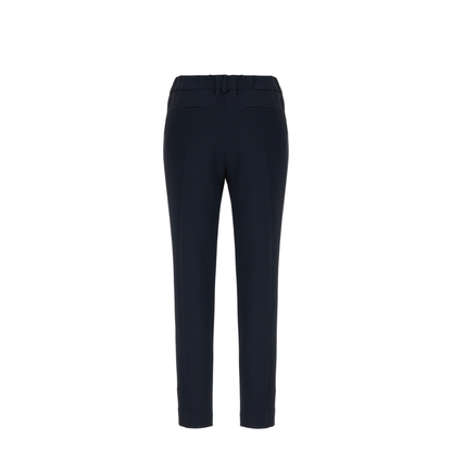 Silk Blend Trousers Dark Blue