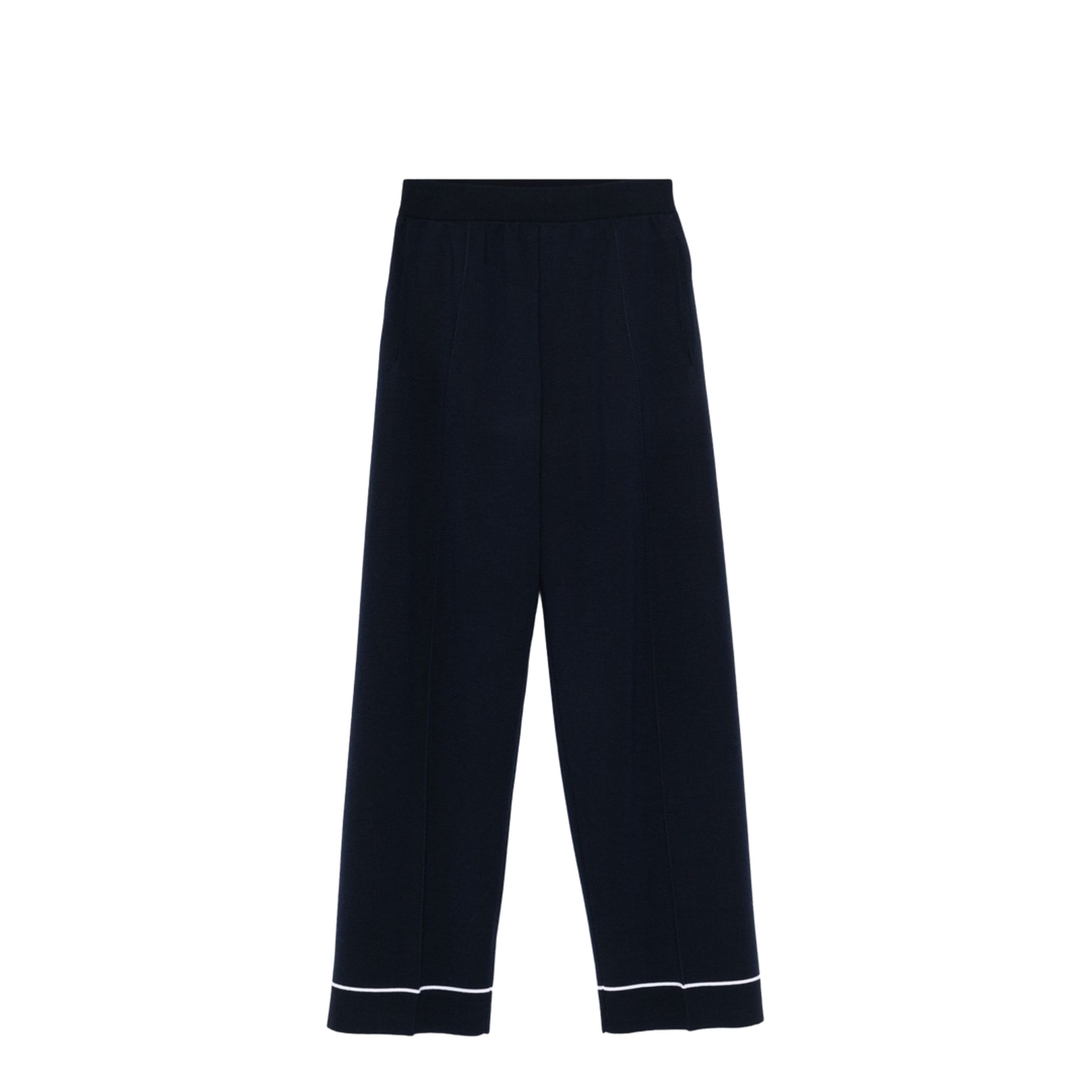 Wool Trousers with Stitching on the Legs