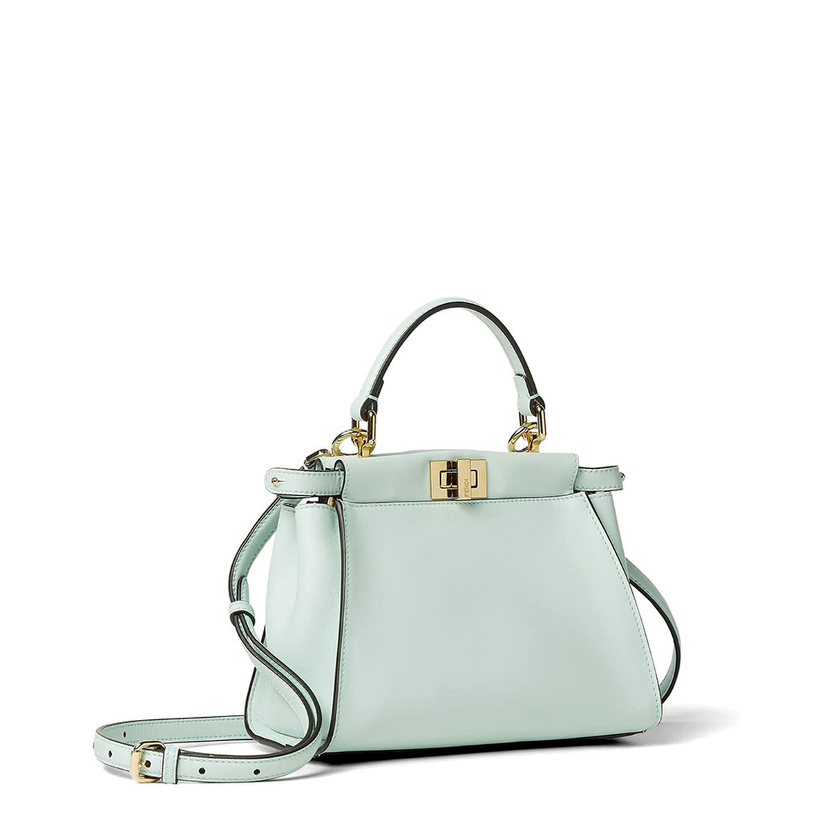 Peekaboo Mini Calfskin Top Handle Bag - Light Green