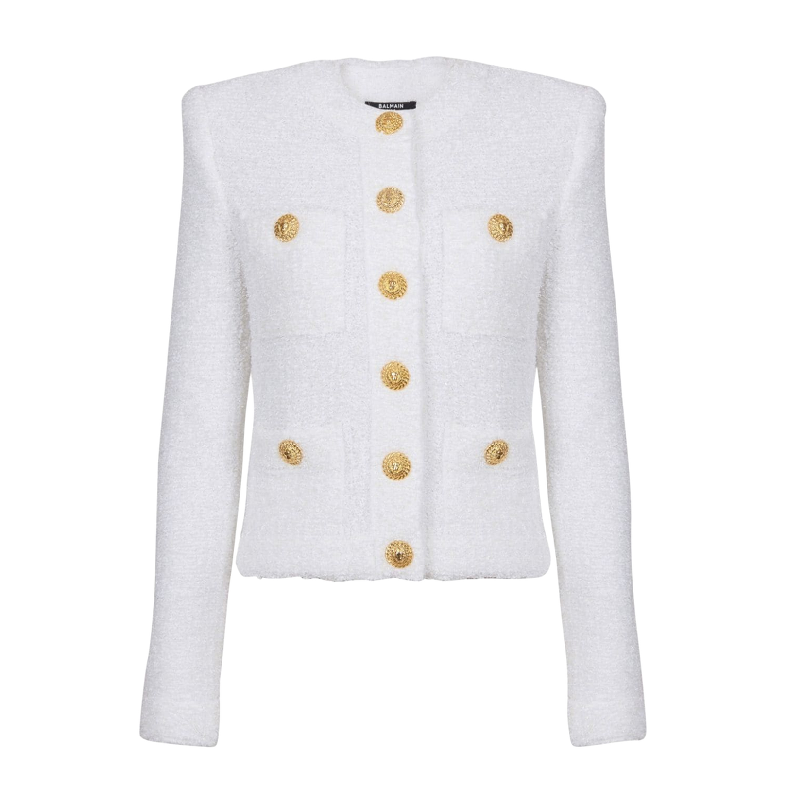 Buttoned Tweed Short Jacket