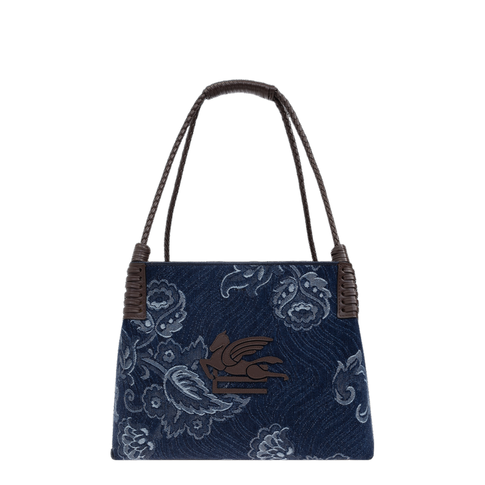 Small Libra Tote Bag in Jacquard Denim