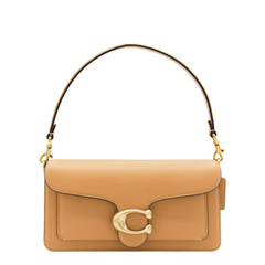 Tabby 26 Polished Pebble Leather Shoulder Bag - Brass/Biscuit