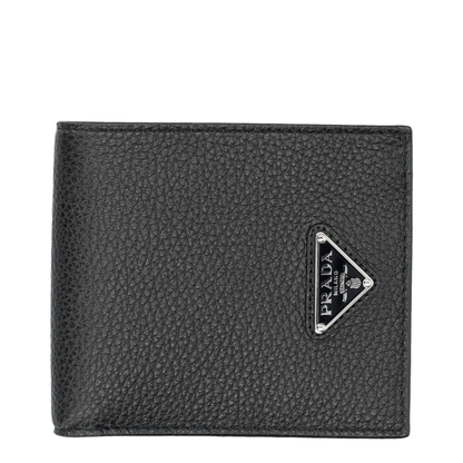 Grained Leather Billfold Wallet