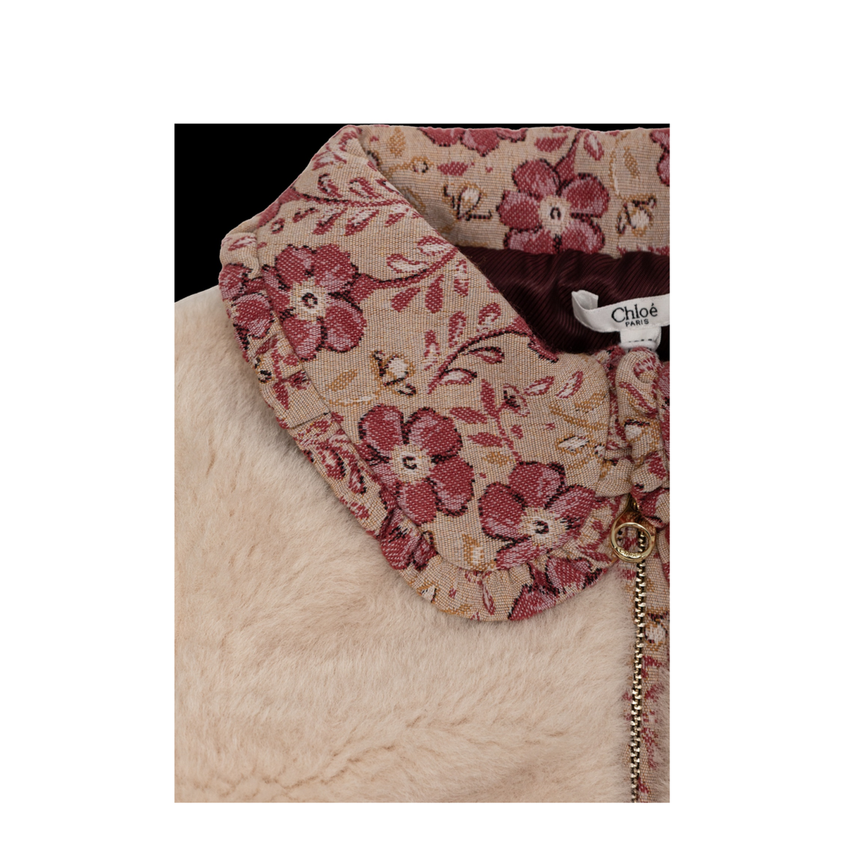 MAYFEYR - Chloè - Floral Print Collar Faux Fur Coat - C21354281