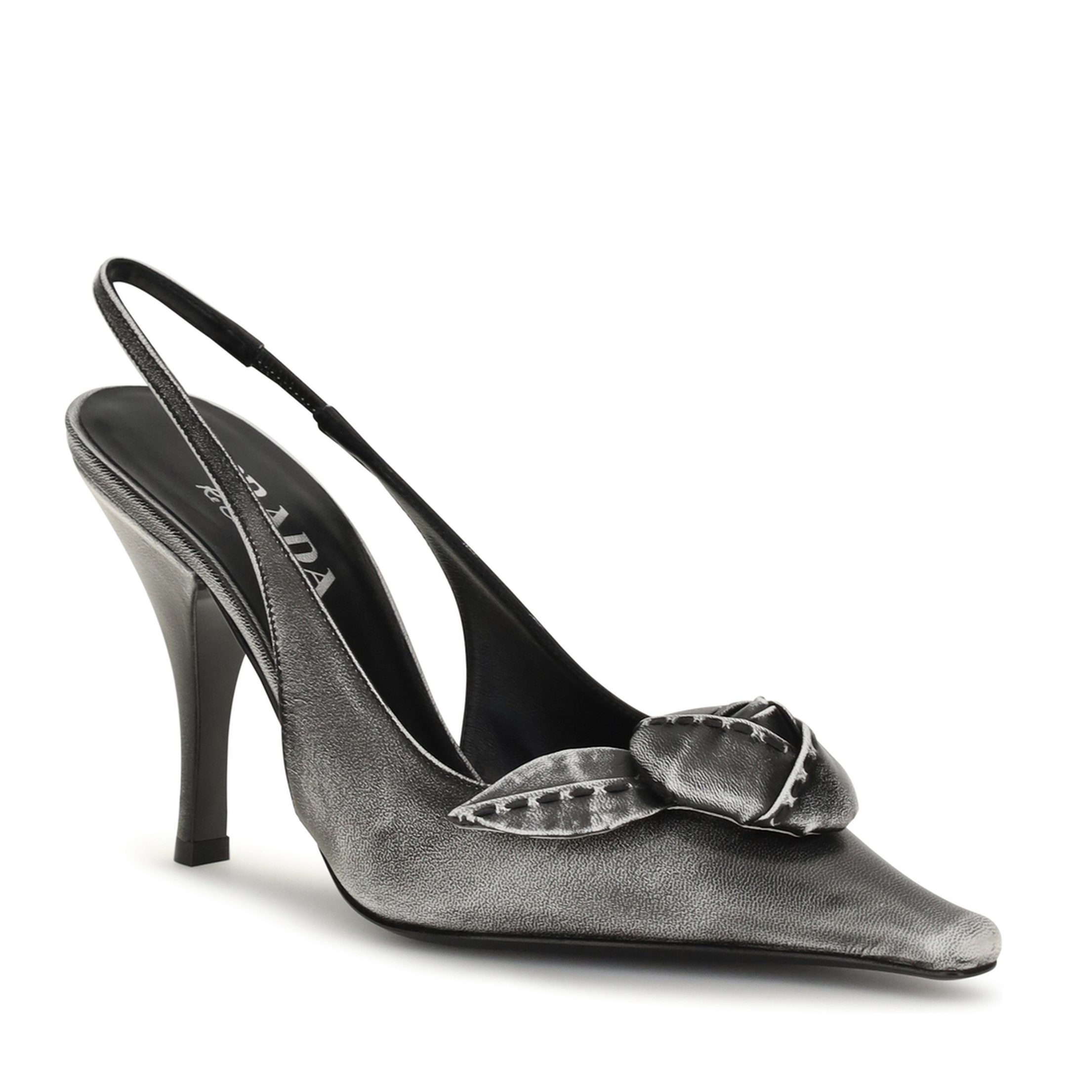 MAYFEYR - Prada - Floral Detail Leather Slingback Pumps - 1I713OF095P70