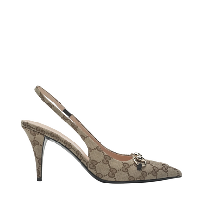 Slingback Pumps in Original GG with Horsebit