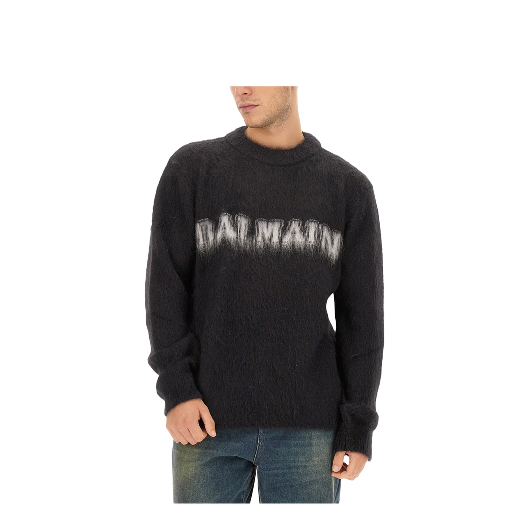 Logo-Print Brushed-Finish Jumper