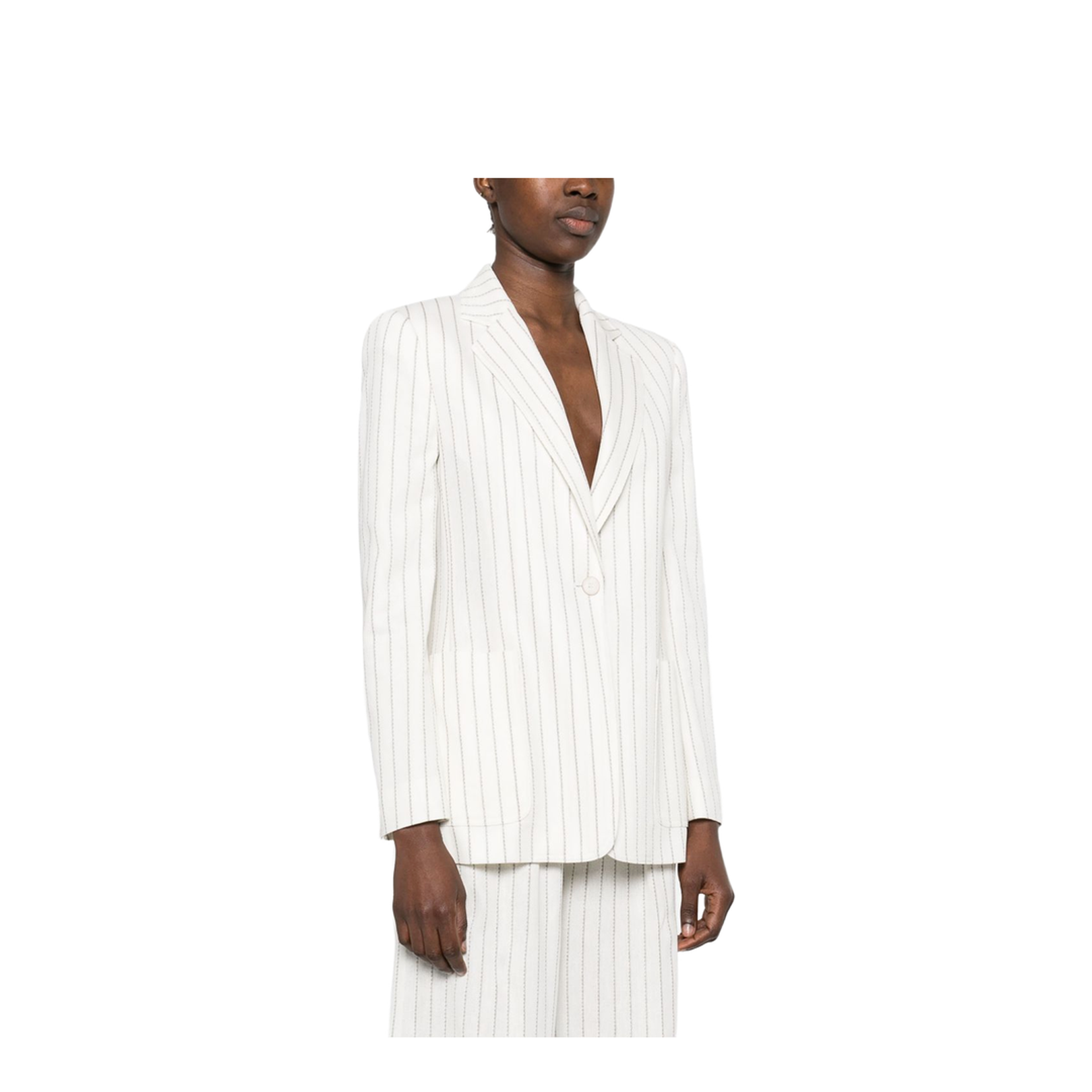 Linen-Blend Single-Breasted Jacket In White