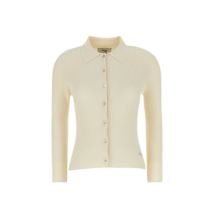 MAYFEYR - Fendi - Cream Stretch Wool Blend Shirt - FZE558AW4BF0HWA