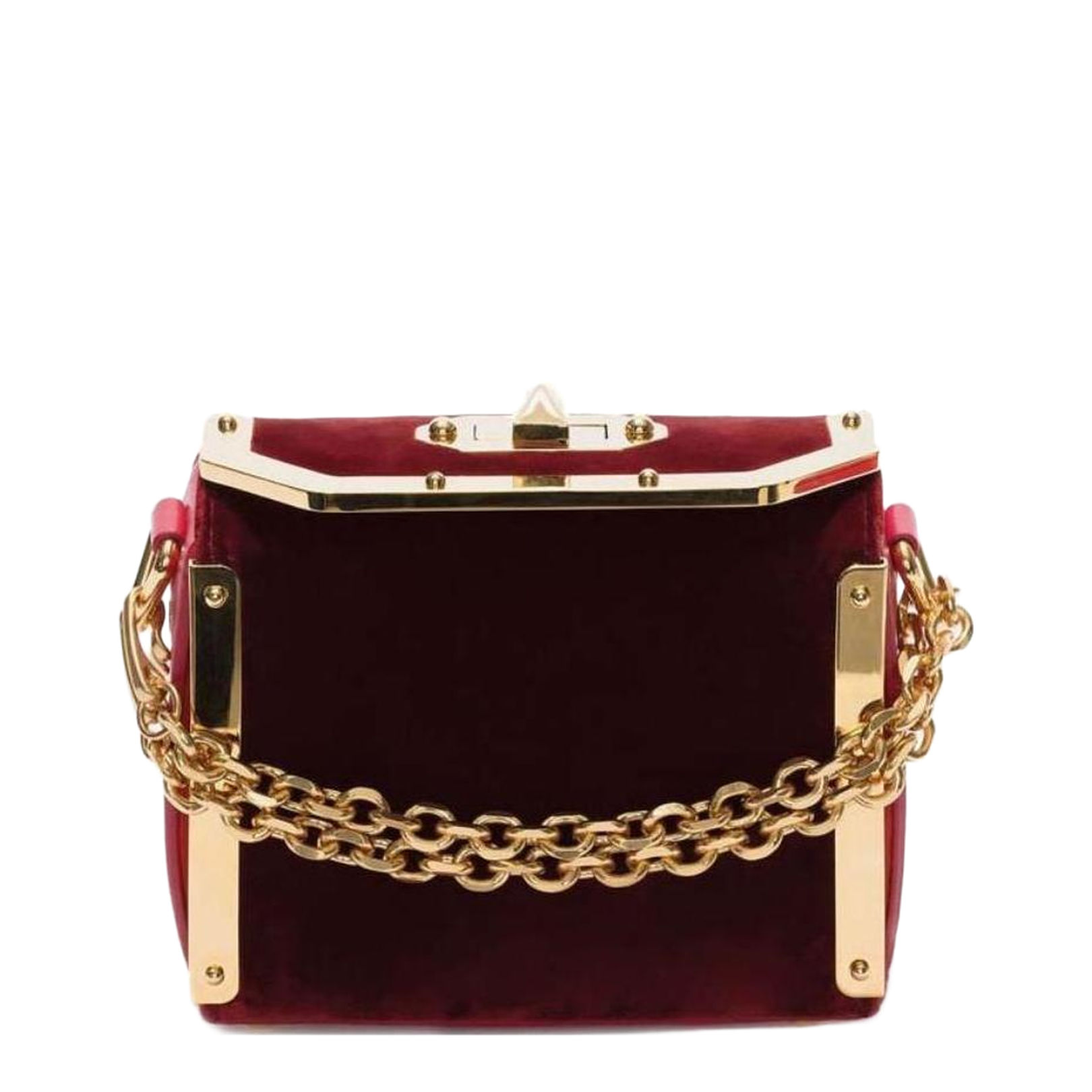 Shoulder Bag with Flap and Chain