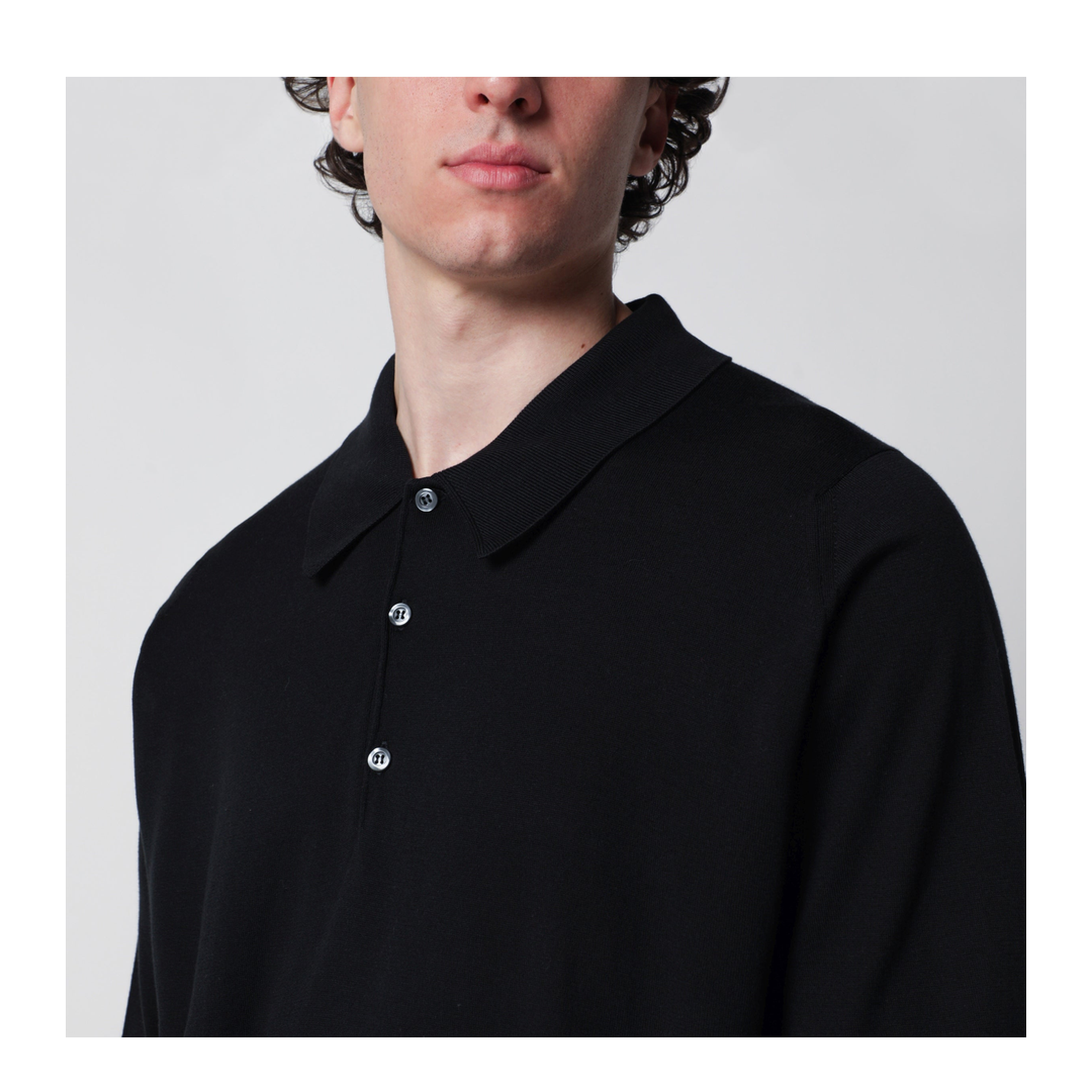 MAYFEYR - John Smedley - Black Finchley Polo In Cotton - FINCHLEYCOBLK