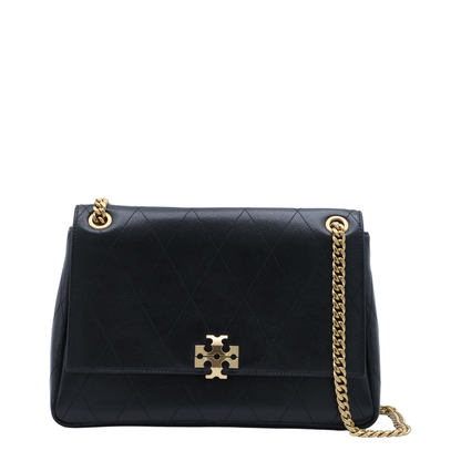 Charlie Pebbled Leather Shoulder Bag - Black