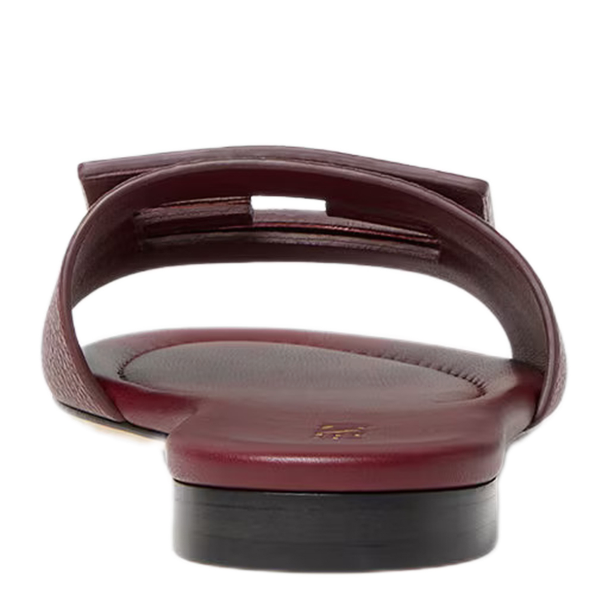 Aubergine Leather Baguette Slippers