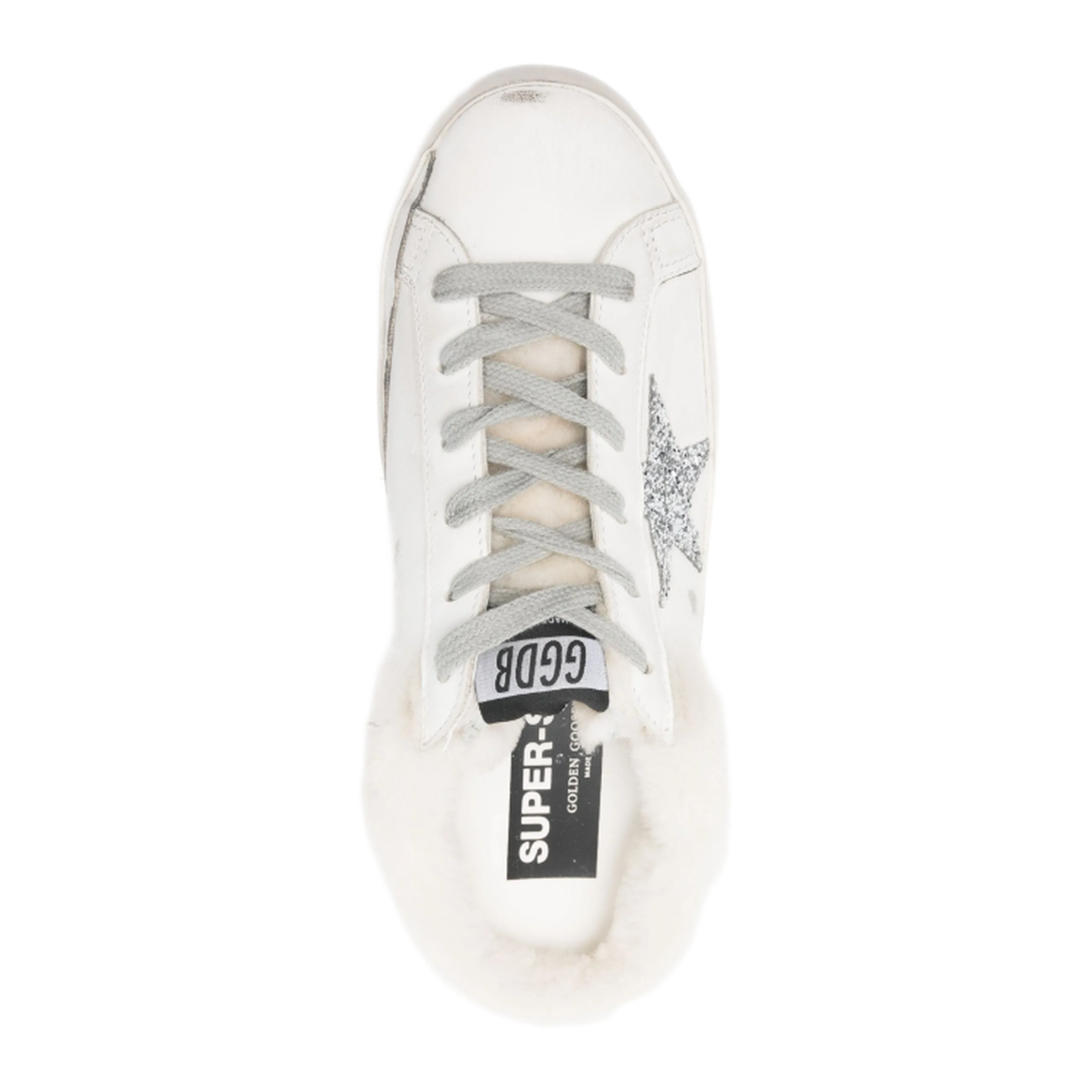 MAYFEYR - Golden Goose - Super Star Sabot Leather Upper Glitter Star Shearling Lining - GWF00110F00712610224