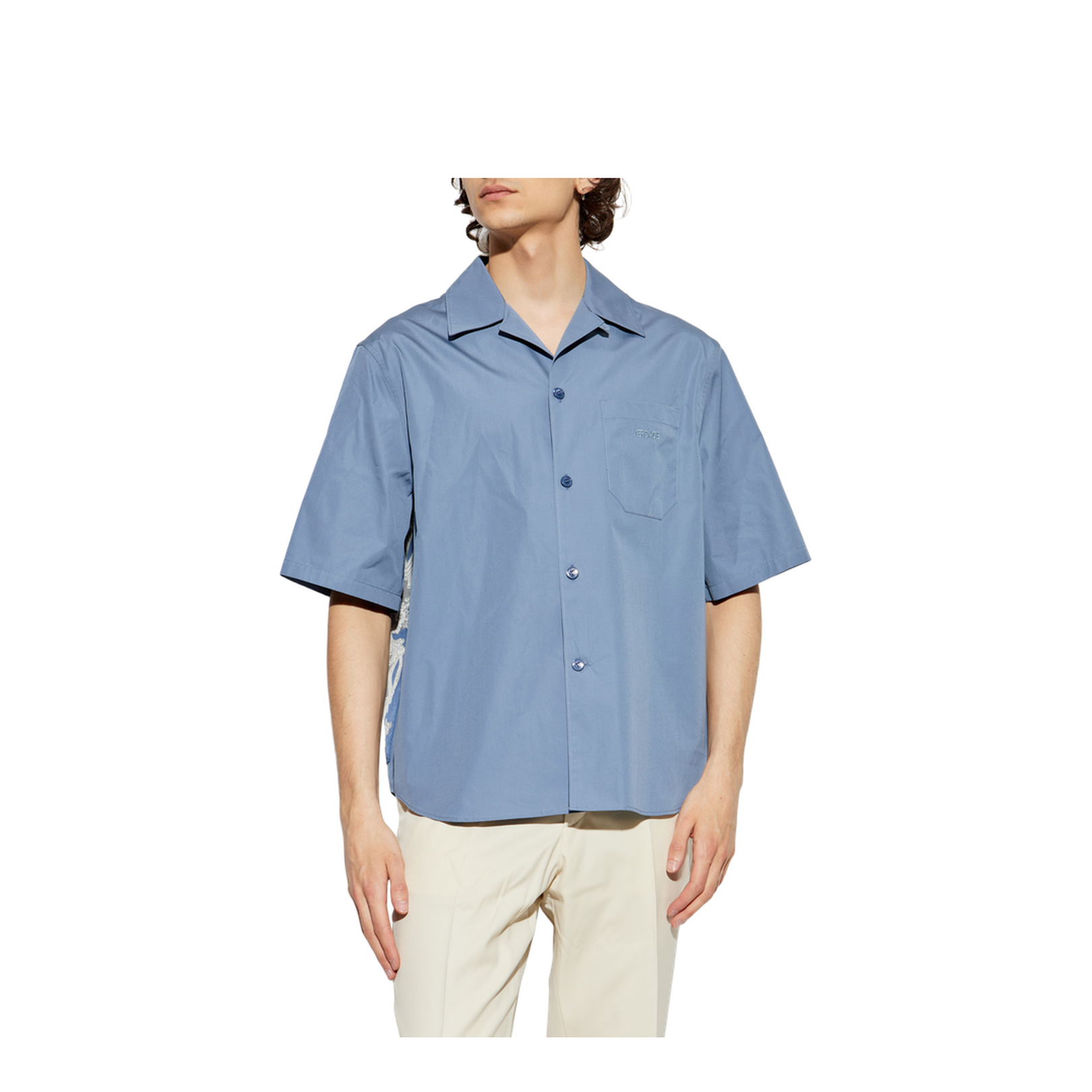 Color Block Pattern Short Sleeve Shirt