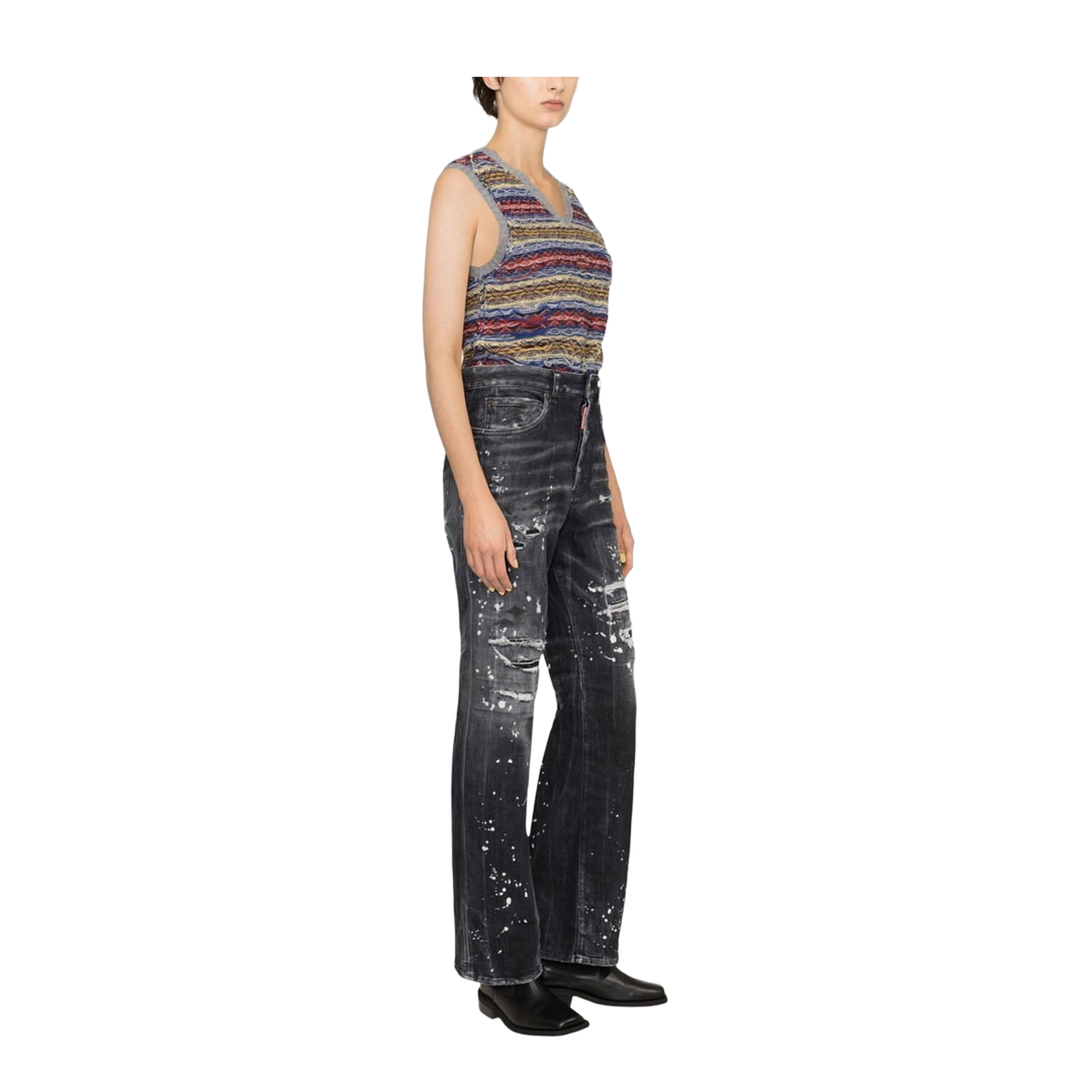 Distressed Bootcut Jeans