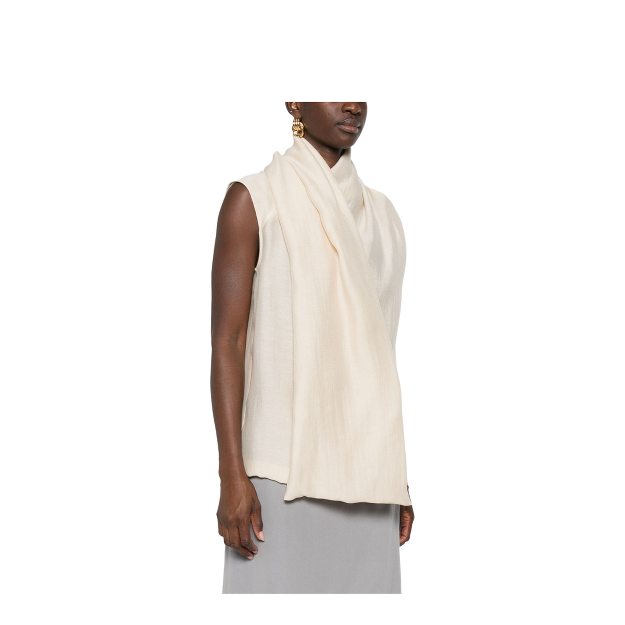 Ecru Scarf Blouse