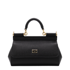 Sicily Small Calf Leather Top-Handle Bag - Nero
