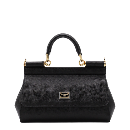Sicily Small Calf Leather Top-Handle Bag - Nero