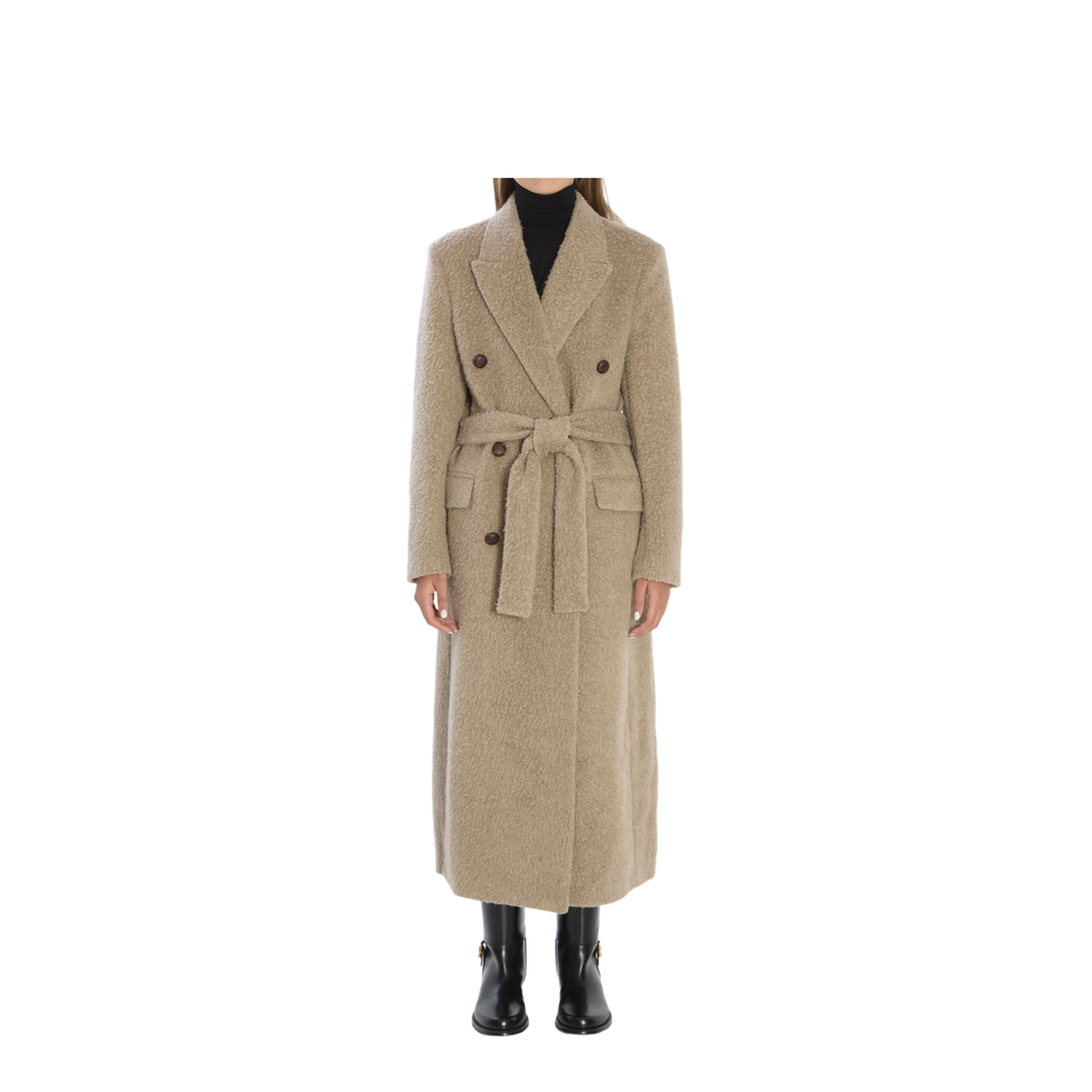 Greige Double-Breasted Coat
