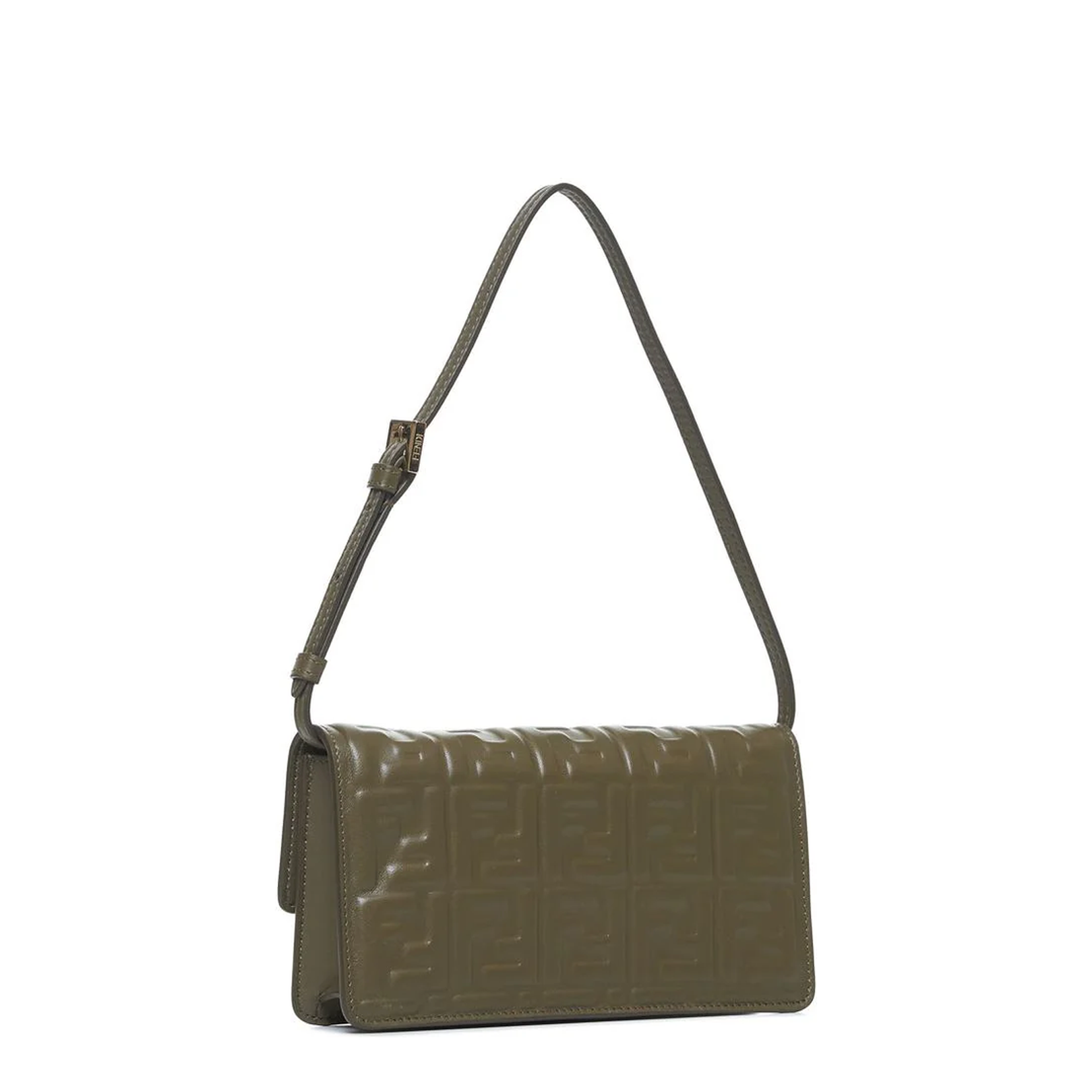 Wallet On Chain Baguette Leather Green