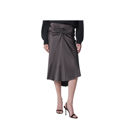 Bela Midi Skirt in Crêpe Satin Gold