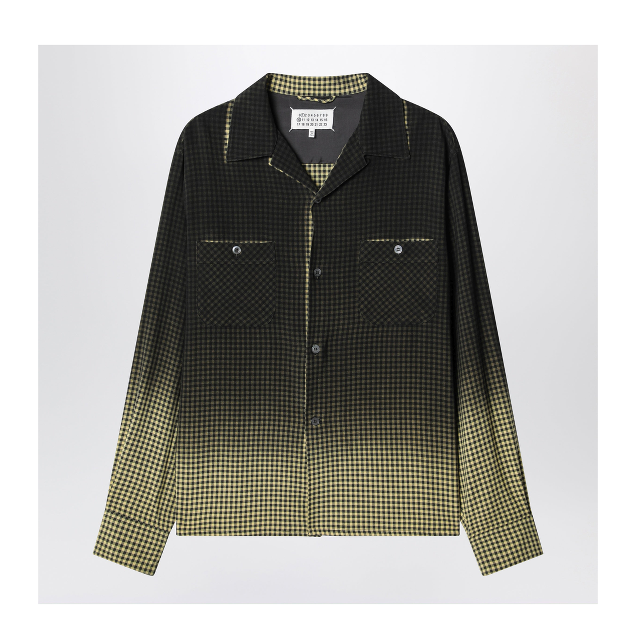 MAYFEYR - Maison Margiela - Gradient Check Viscose Shirt In Yellow And Black - S50DT0069M35691001F
