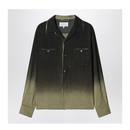 MAYFEYR - Maison Margiela - Gradient Check Viscose Shirt In Yellow And Black - S50DT0069M35691001F