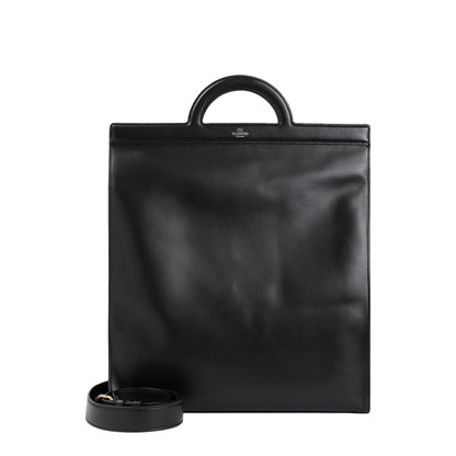 Garavani Leather Handbag with Frontal Logo Print