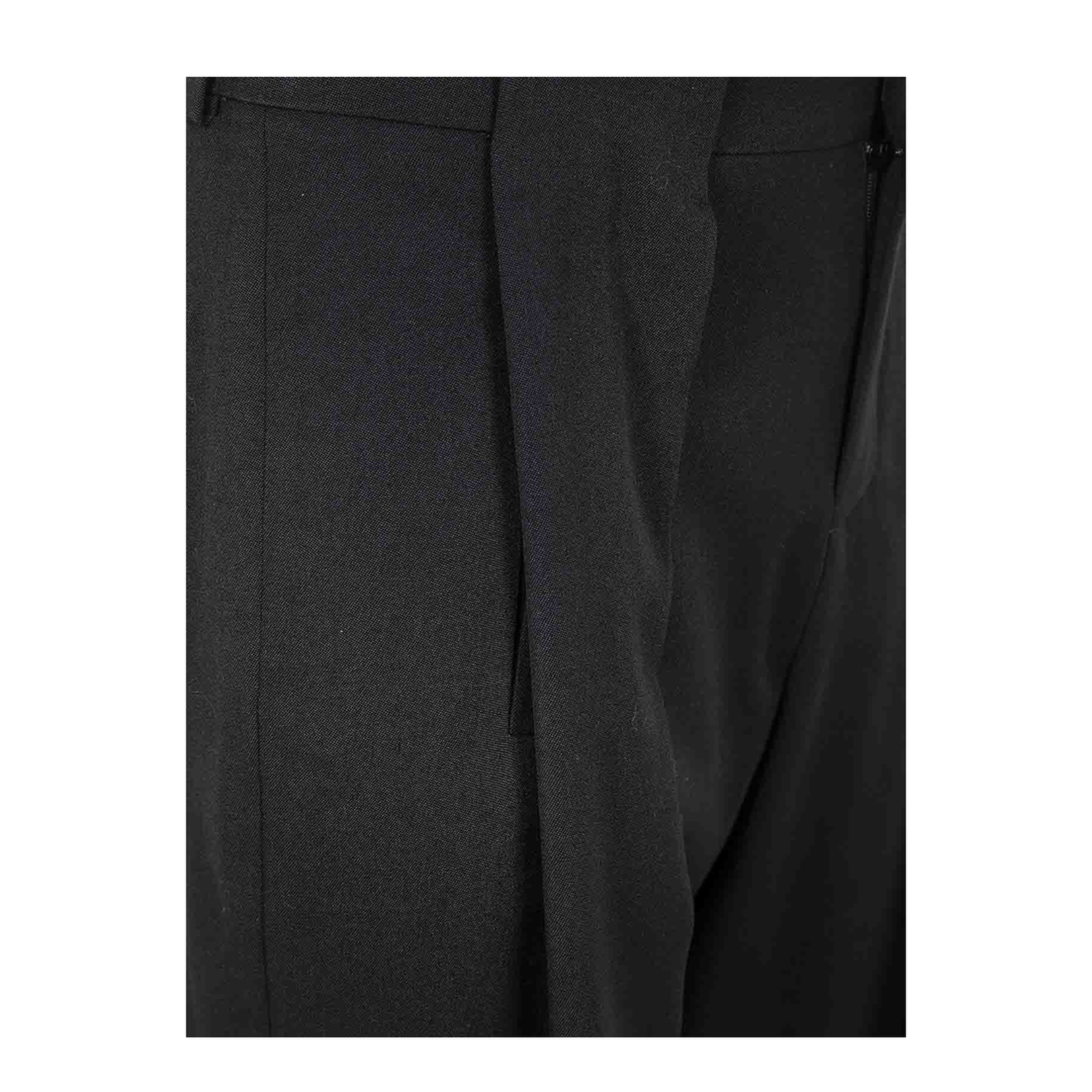 Pleated Grain de Poudre Trousers Black