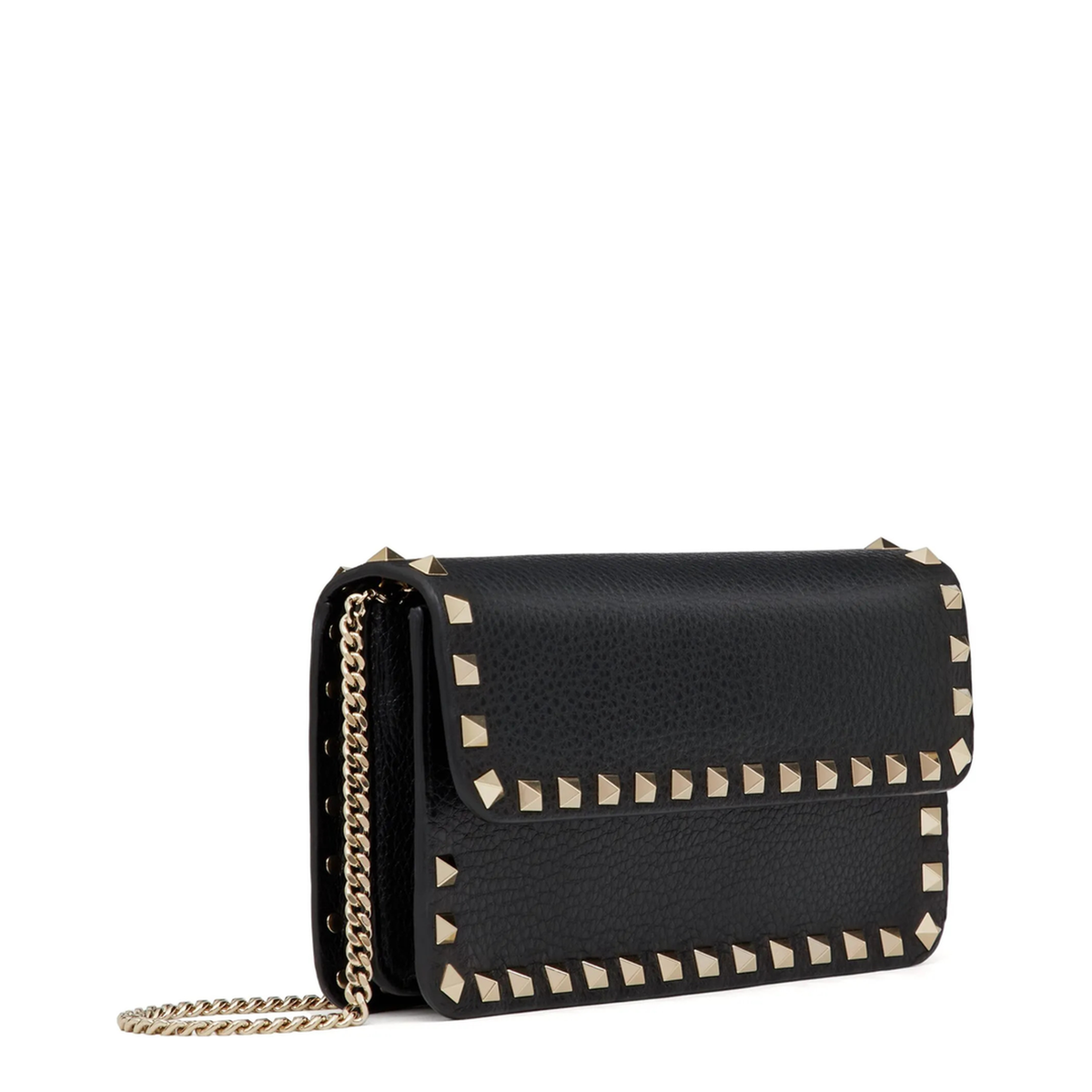 Pouch With Black Rockstud Chain